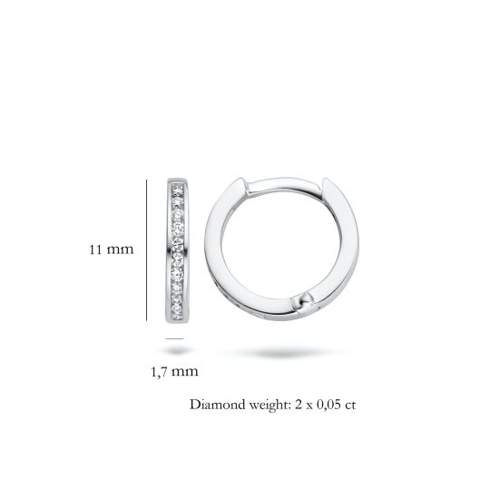 Witgouden oorringen 0.10crt 7614WDI