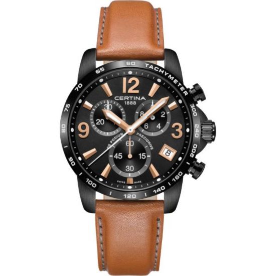 Certina DS Podium horloge heren zwart pvd/leer C0344173605700
