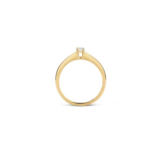 Gouden ring bicolor zirkonia mt54