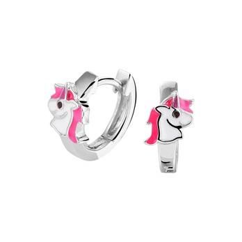 Zilveren Klapoorringen eenhoorn