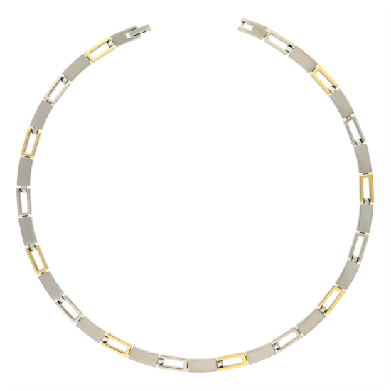 Boccia collier titanium/geel pvd 08040-02