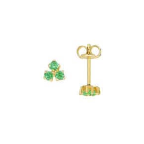 Gouden oorstekers met smaragd groen JKE20.013