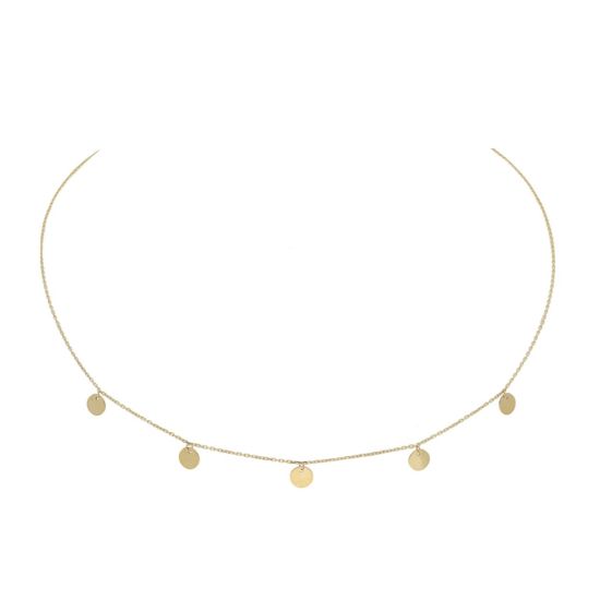 Gouden collier 5 discjes JKN20045