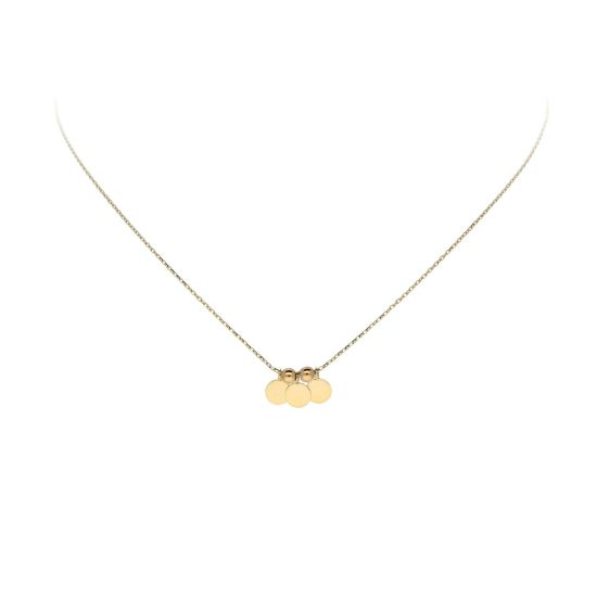 Gouden collier 3 discjes  JKN20046