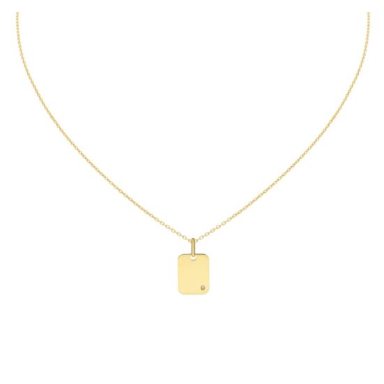 Gouden hanger plaatje rechthoekig dia  JKP20.056