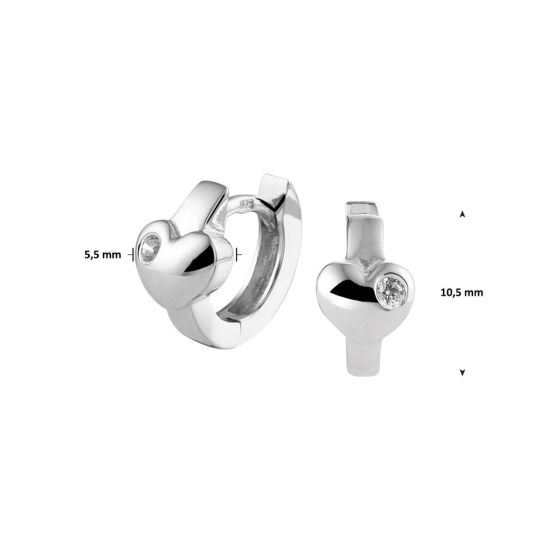 Zilveren oorringen hart