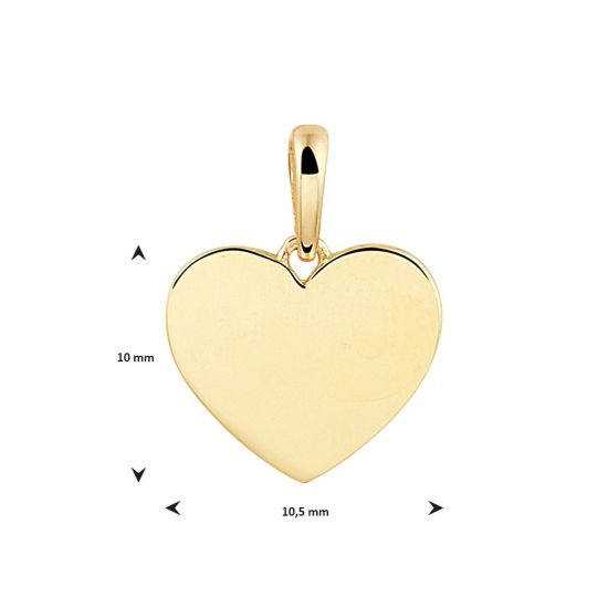 Gouden hanger plaatje hart 10mm 4022979