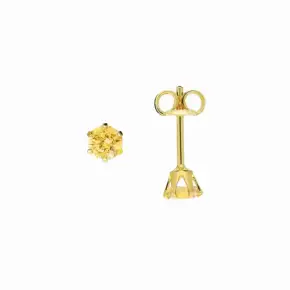 Gouden oorstekers met citrien geel JKE20.007