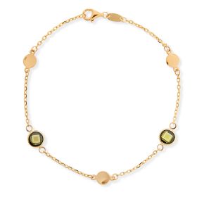 Gouden armband groen zirkonia 19cm BPC01-3227