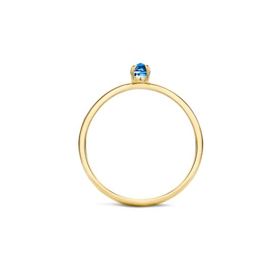 Gouden ring met london blauw topaas  1204YLB/54
