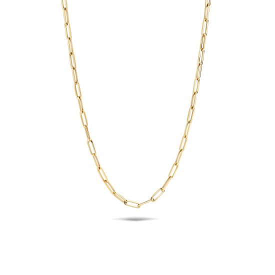 Gouden collier paperclip 45cm 3101YGO