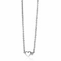 ZINZI zilveren ketting met hartjes zirconia's/zilver 42-45cm ZIC2137