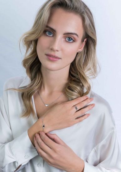 ZINZI zilveren ketting met hartjes zirconia's/zilver 42-45cm ZIC2137