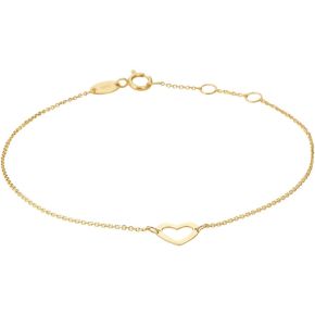 Gouden armband open hart 16.5-18.5cm 4023392