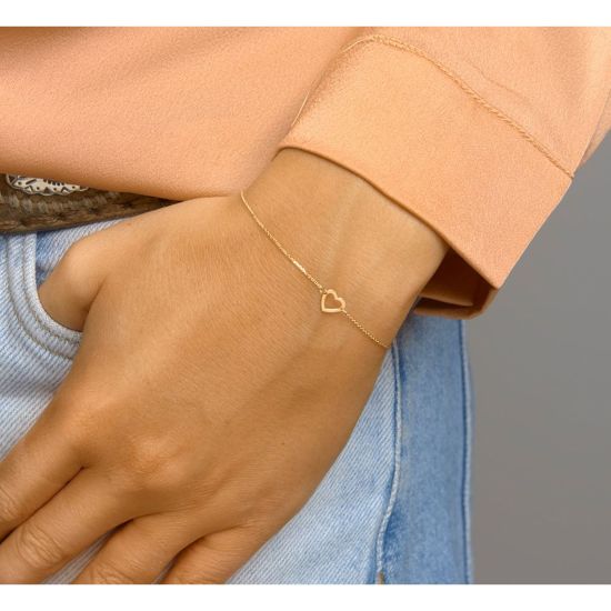 Gouden armband open hart 16.5-18.5cm 4023392