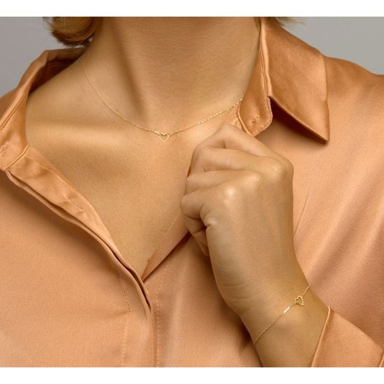 Gouden armband open hart 16.5-18.5cm 4023392