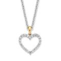 Gouden hanger hart bicolor briljant 0.26H/Si-1 HG415436