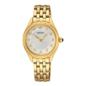 Seiko horloge dames staal/geel SUR384P1