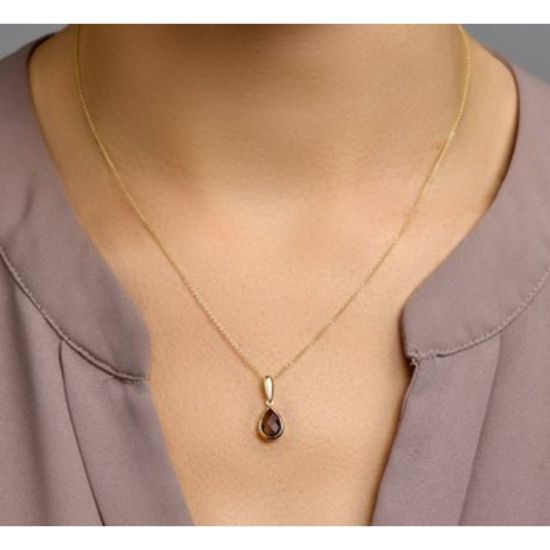 Gouden druppel hanger rookkwarts 4017172