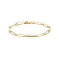 Gouden armband paperclip 19cm 