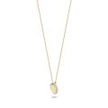 Gouden collier plaatje zirkonia 3124YZI