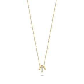 Gouden collier 3x staafje zirkonia 3122YZI
