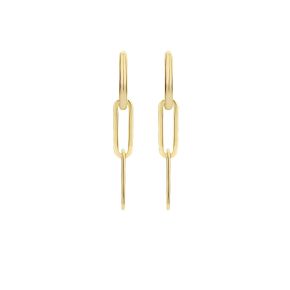 Gouden oorhangers paperclip 9064YGO