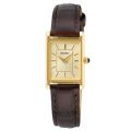 Seiko horloge dames staal/geel/leer SWR066P1