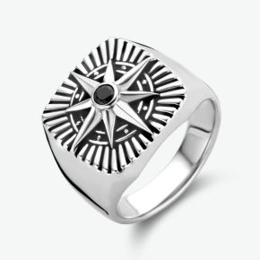 Zilveren ring zwarte zirkonia nt19 1334287