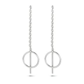 Zilveren doortrekoorbellen