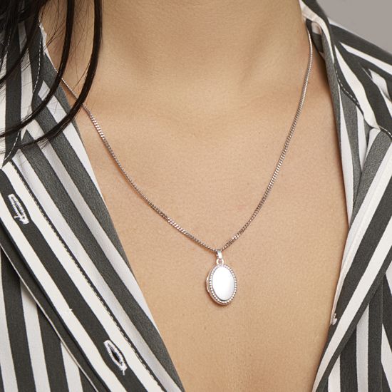 Zilveren hanger medaillon ovaal 1334658