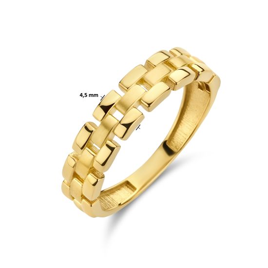 Gouden ring schakel mat/glans mt17.25 4024607