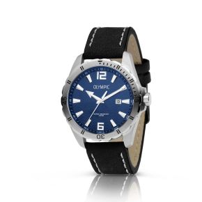 Olympic horloge heren staal/leer OL72HSL072