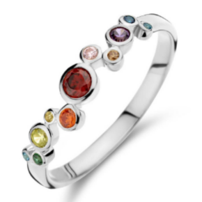 Zilveren Ring Zirkonia Gekleurd