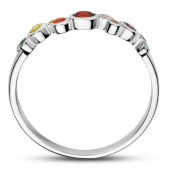 Zilveren Ring Zirkonia Gekleurd