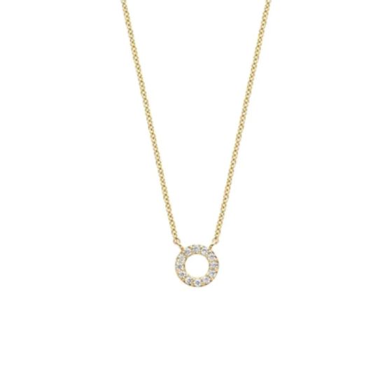 Gouden collier cirkel zirkonia 3125YZI