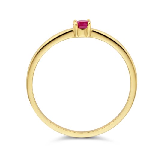 Gouden ring met geboortesteen robijn juli 4025471