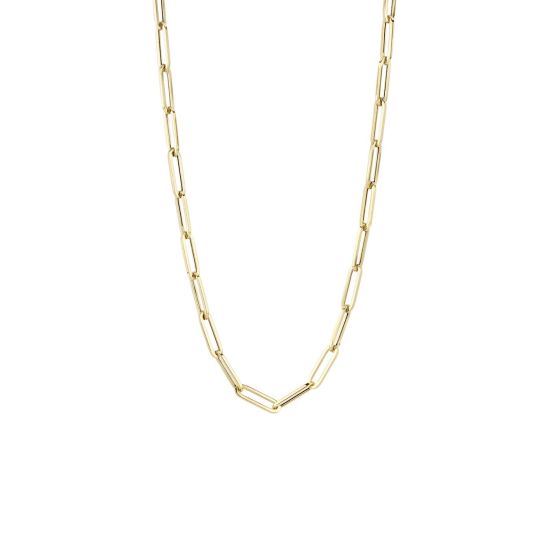 Gouden collier paperclip 45cm 3130YGO