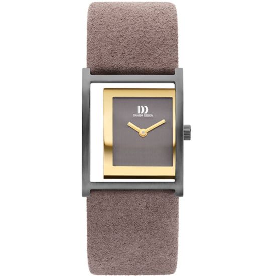 DD horloge dames staal/geel/leer IV16Q1292