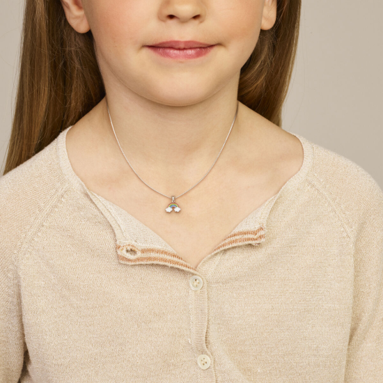 Zilveren hanger regenboog multi color 1336208