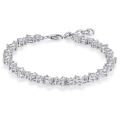 Tennis bracelet with oval and round stones | 17 +3 cm long
