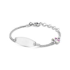 Zilveren plaat armband 11-13cm vlinder 1336371