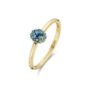 Gouden ring london blauwtopaas mt 54 1226YLB/54