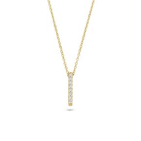 Gouden collier staafje zirkonia 3133YZI