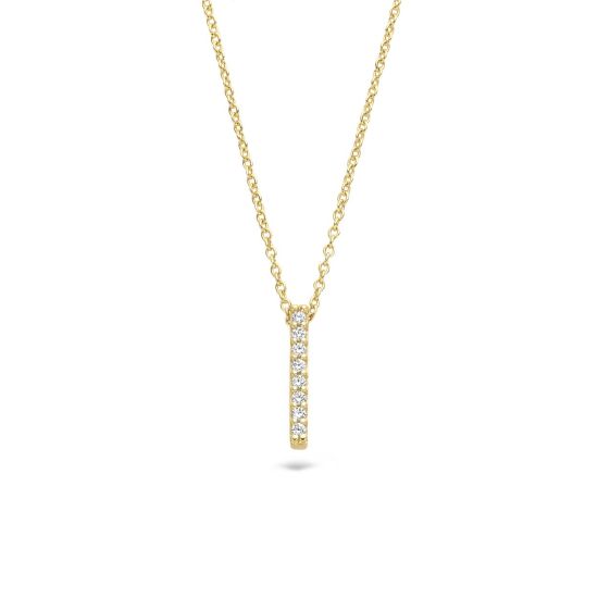 Gouden collier staafje zirkonia 3133YZI