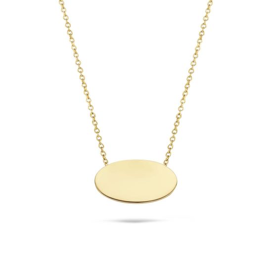 Gouden collier plaatje ovaal 3134YGO