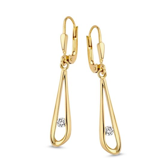 Gouden oorhangers zirkonia OB127546