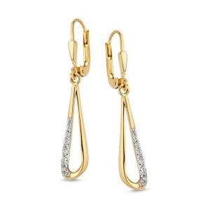 Gouden oorhangers zirkonia OB127547