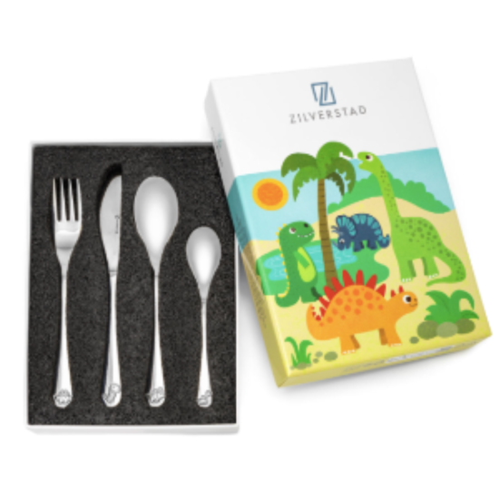 4-delig kindercouvert staal dino's 6833070