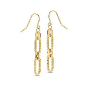 Gouden oorhangers glad/bewerkt OR107607